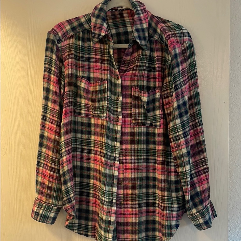Pilcro Multicolor Plaid Button-Up Shirt